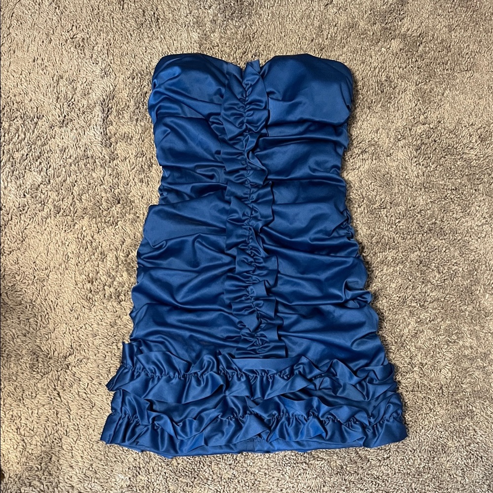 Sequin Hearts Strapless Navy Dress
